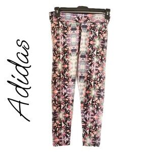 Adidas | Kaleidoscope Starburst Climalite Active Cropped Leggings, Size M (8-10)